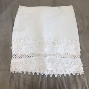 White mini skirt